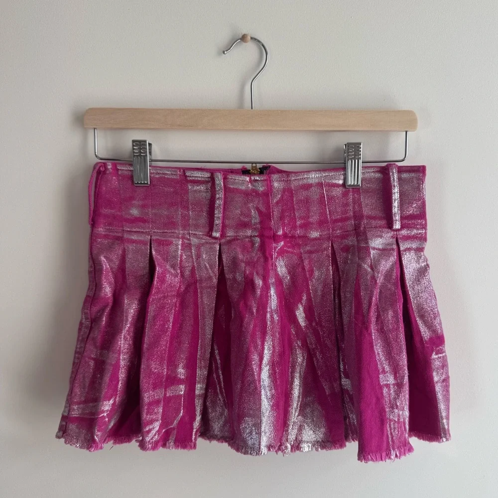 Metallic Pink Rave Skort - Picture 2 of 2